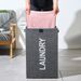 Breathable Cotton Linen Laundry Hamper With Lid – Foldable Storage Basket For Clothes, Toys & Essentials (Handles, Space-Saving Design)_voghion.com