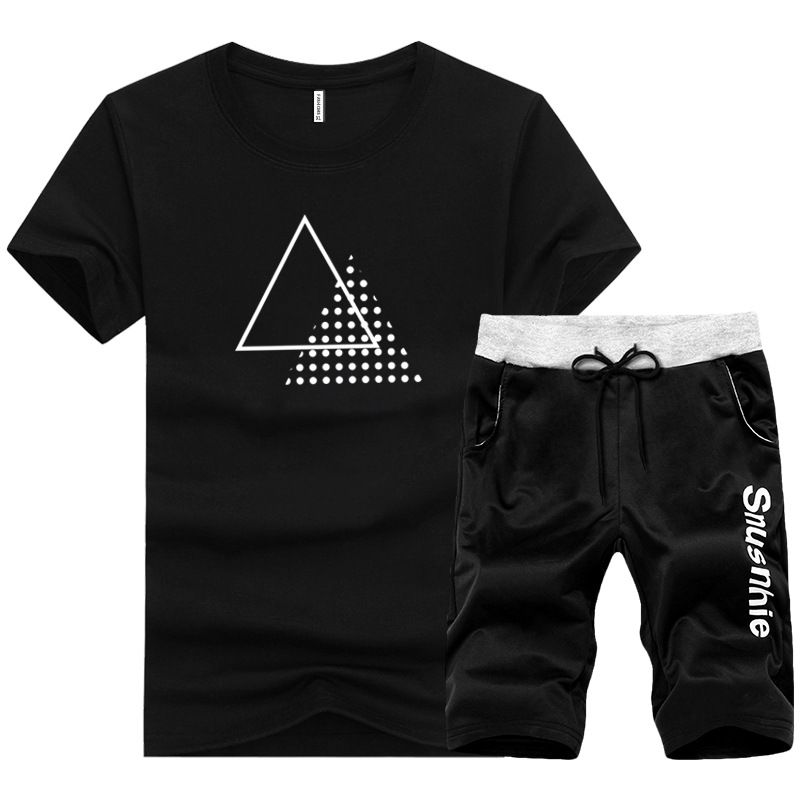 Herrenbekleidung Großhandel kurzärmeliges Herren-T-Shirt lose Sommer koreanischen Stil trendige Sport-Casual-Herren-Anzug trendige Kleidung Herren Sommerkleidung_voghion.com