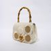 High-end Women Floral Decor Beach Top Handbag, Suitable For Summer Vacation Use._voghion.com
