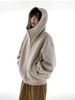 Loose Culture Oversized Air Layer Gray Hoodie Autumn Winter Unisex Style Jacket For Women_voghion.com