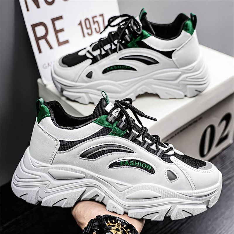 2025 Summer Fashion Sneakers Men's Low Top Lace-Up PU+Mesh Breathable Thick Sole Non-Slip Wear-Resistant Running Shoes 39-44_voghion.com