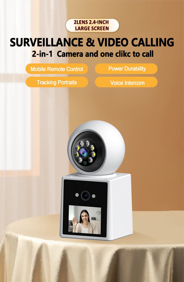 RSCAMTOM 2.4-Inch Dual-Lens WiFi Video Baby Monitor With Two-Way Audio, Night Vision, 360° Rotation & UPS Backup_voghion.com