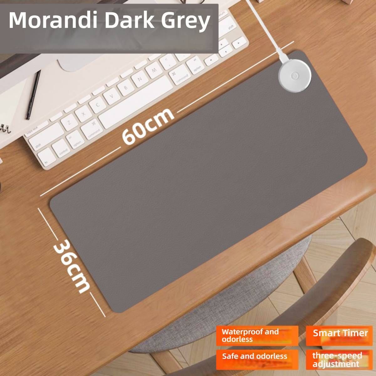 Heated Mouse Pad & Desk Mat – Large Warming Pad For Office & Study (80x40cm, 3 Heat Levels, Waterproof Surface, USB-Powered, Non-Slip Base)_voghion.com