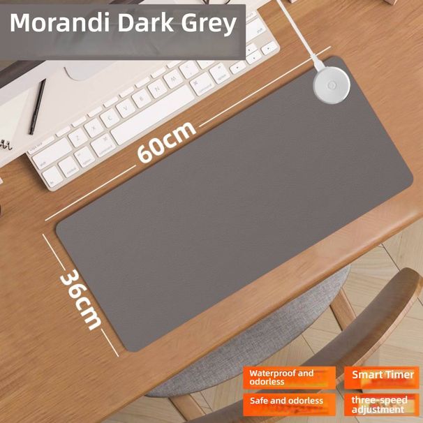 Heated Mouse Pad & Desk Mat – Large Warming Pad For Office & Study (80x40cm, 3 Heat Levels, Waterproof Surface, USB-Powered, Non-Slip Base)_voghion.com
