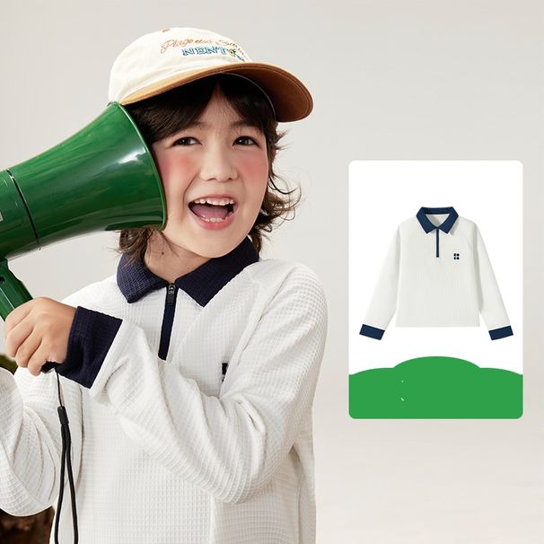 Polo per bambini – Maglia a maniche lunghe con colletto classico per ragazzi e ragazze (dagli 8 ai 16 anni)_voghion.com