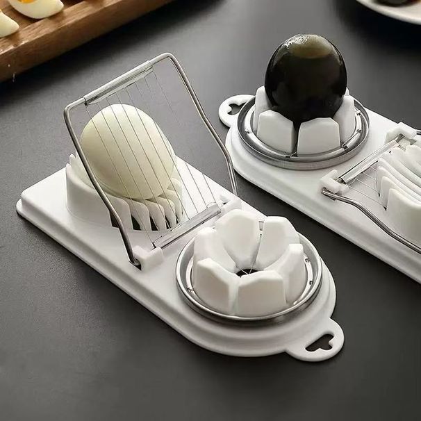 Eierschneider, Haushalts-Eierschneider aus Edelstahl, 2-in-1 zum Schneiden von konservierten Eiern, Jahrhundert-Eiern und normalen Eiern._voghion.com