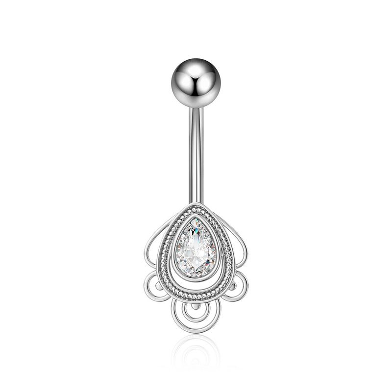 Women's Jewelry Zircon Belly Button Ring New Oil Dripping Belly Button Nail Jewelry_voghion.com