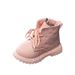 Mother & Kids Fashion Ankle Boots - Lightweight Lace-Up Martin Boots For Boys & Girls, Soft Fleece Lined, Non-Slip Sole (Yellow/Black/Pink)_voghion.com