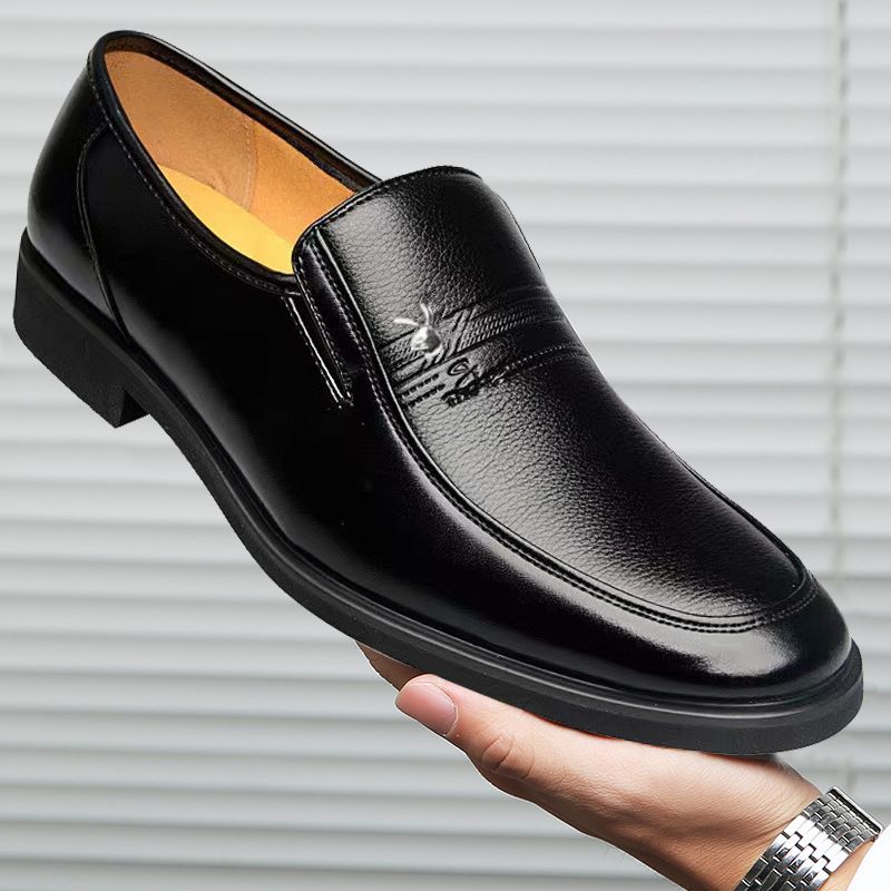 Scarpe classiche da uomo in pelle per l'ufficio - Oxford traspiranti con suola morbida per gentiluomini di mezza età, scarpe formali primaverili e autunnali_voghion.com