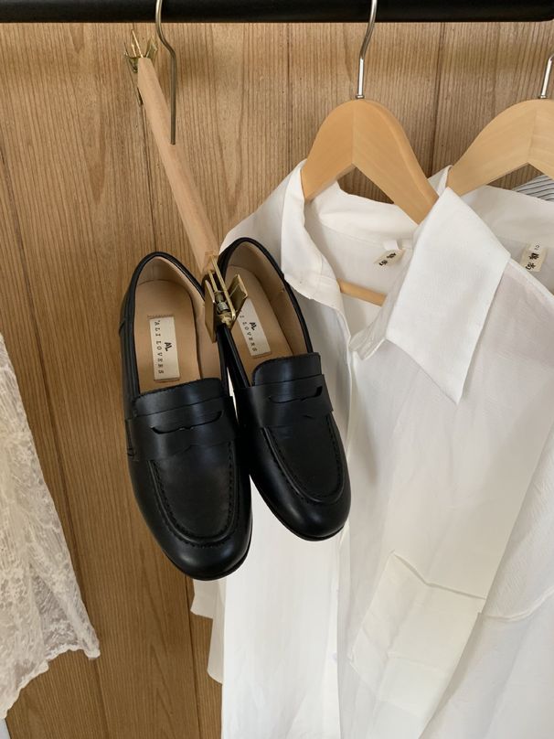ALILOVER Damen-Loafer im neuen britischen Stil, zum Hineinschlüpfen, runde Zehenpartie, klobiger Absatz, Wildleder, Einzelschuhe_voghion.com