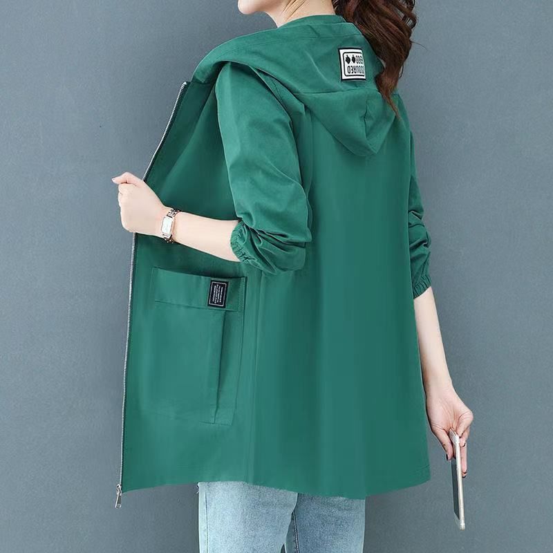 Plus Size Windbreaker Mid Long And Winter Korean Version Loose Hooded Top Baseball Jacket Women Autumn T_voghion.com