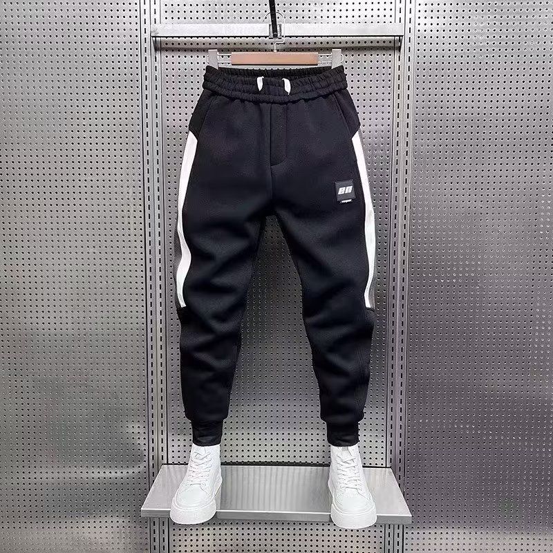 2023 New Men's Striped Casual Pants Tie-in Hip Hoodies Spring And Autumn Haren Handsome Sports Youth_voghion.com