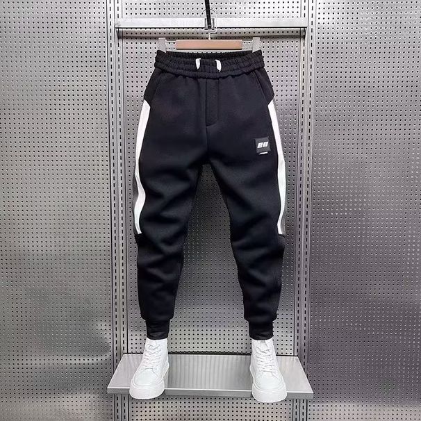 2023 New Men's Striped Casual Pants Tie-in Hip Hoodies Spring And Autumn Haren Handsome Sports Youth_voghion.com