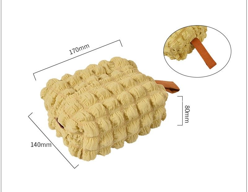 Leichte, luxuriöse Taschentuchbox aus Blasenstoff, Wohnzimmer-Couchtisch, Nachttisch-Puff-Gitter-Saugpapierbox, hängende Servietten-Papiertüte_voghion.com