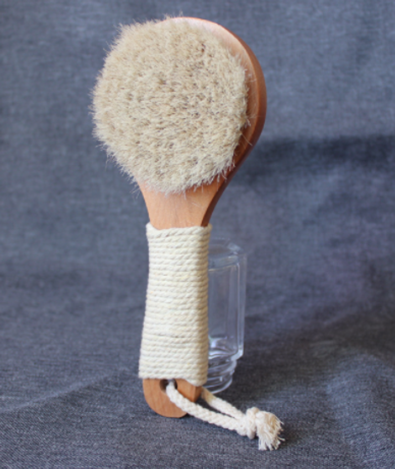 Kısa saplı 20CM katı ahşap at kılı yumuşak kürk kaymaz banyo fırçası, çocuk fırçalama fırçası, sırt fırçası_voghion.com