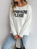 Women's Casual Knit Sweater With Split Hem & Letter Print - Comfortable Loose Fit Long Sleeve Pullover For Spring & Fall_voghion.com