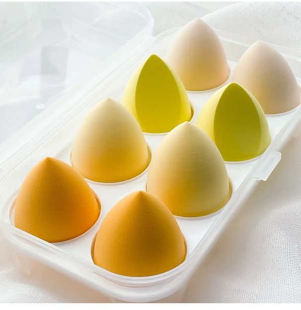 Waterdrop Shaped Beauty Blender Sponge Air Cushion Makeup Egg Powder-Free Soft Natural Sponge Storage Holder Dry Wet Use_voghion.com