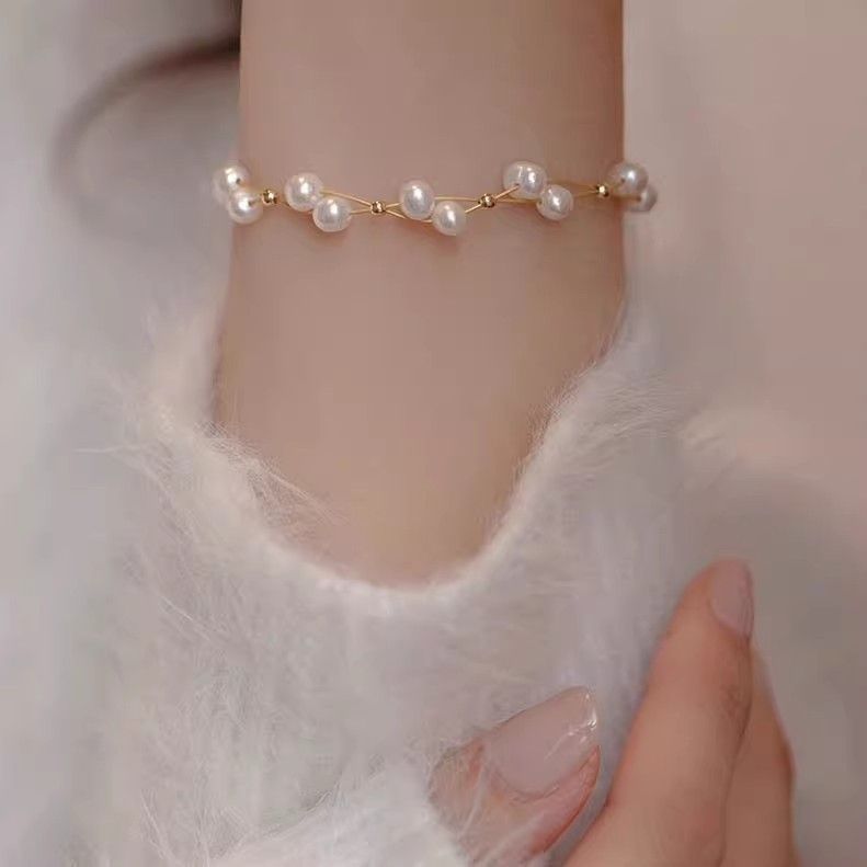 Baroque Natural Freshwater Pearl Beaded Bracelet For Women, High-End Niche Design, Fashionable Versatile Jewelry_voghion.com