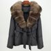 "Tailored Winter Essential – Women’s Short Puffer Jacket With Detachable Fox Fur Trim (91% Duck Down, Belted Waist For Petite Frames)"_voghion.com