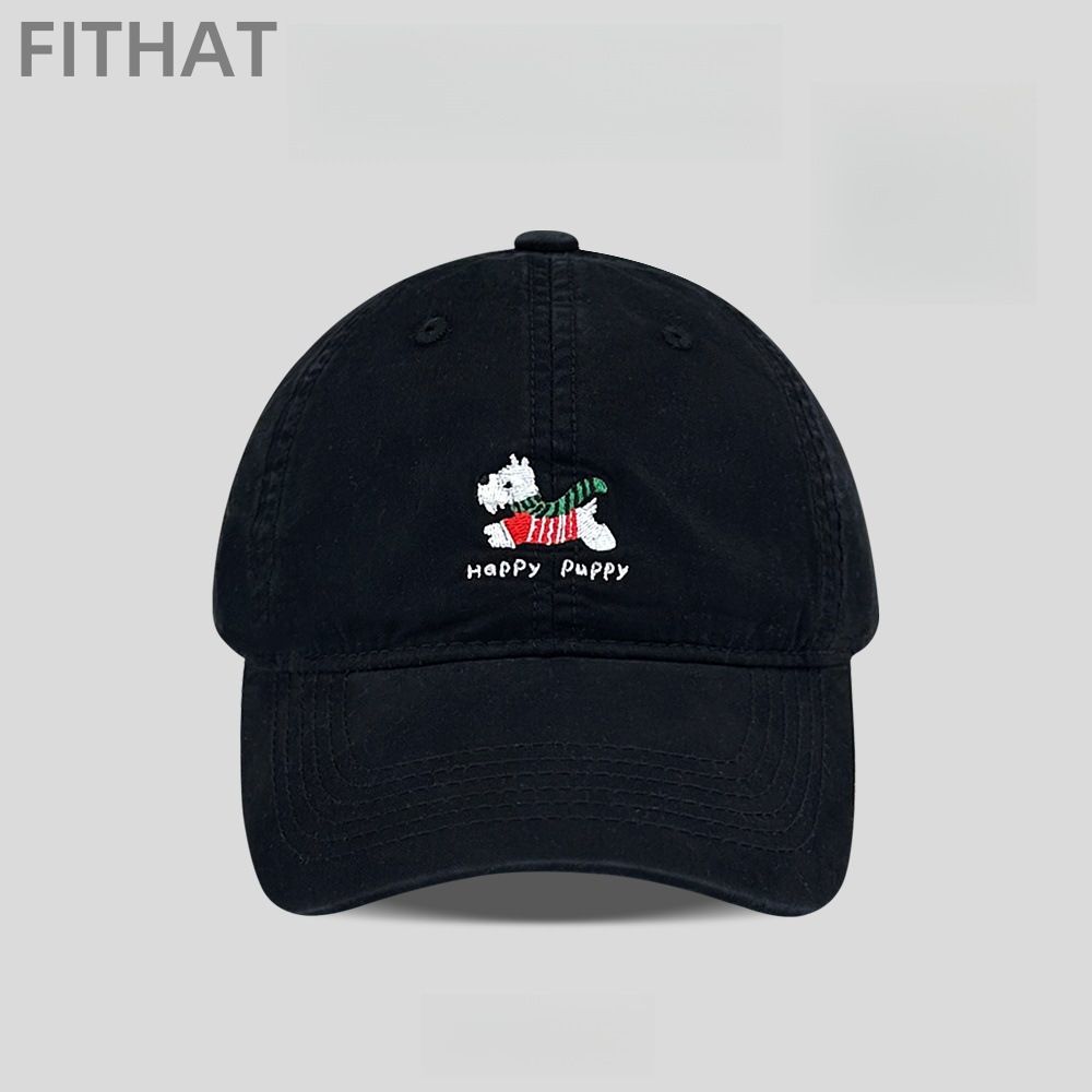 Ins Schnauzer Puppy Embroidered Baseball Hat Female Summer Cute Versatile Face Small Sun Protection Duckbill Cap_voghion.com