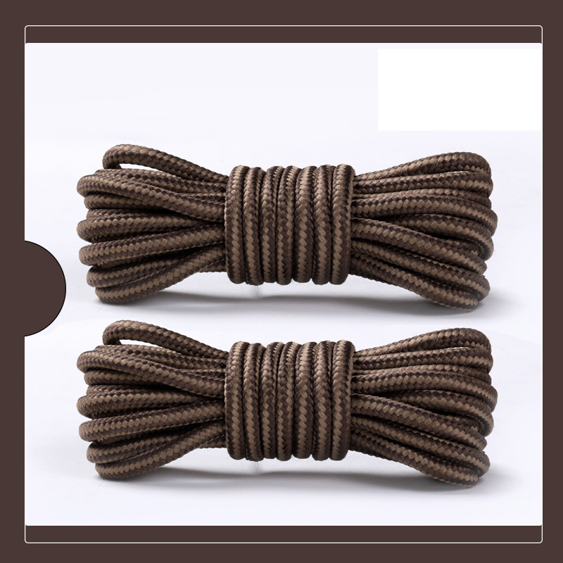LACES striped two-tone polyester round leather shoe LACES_voghion.com