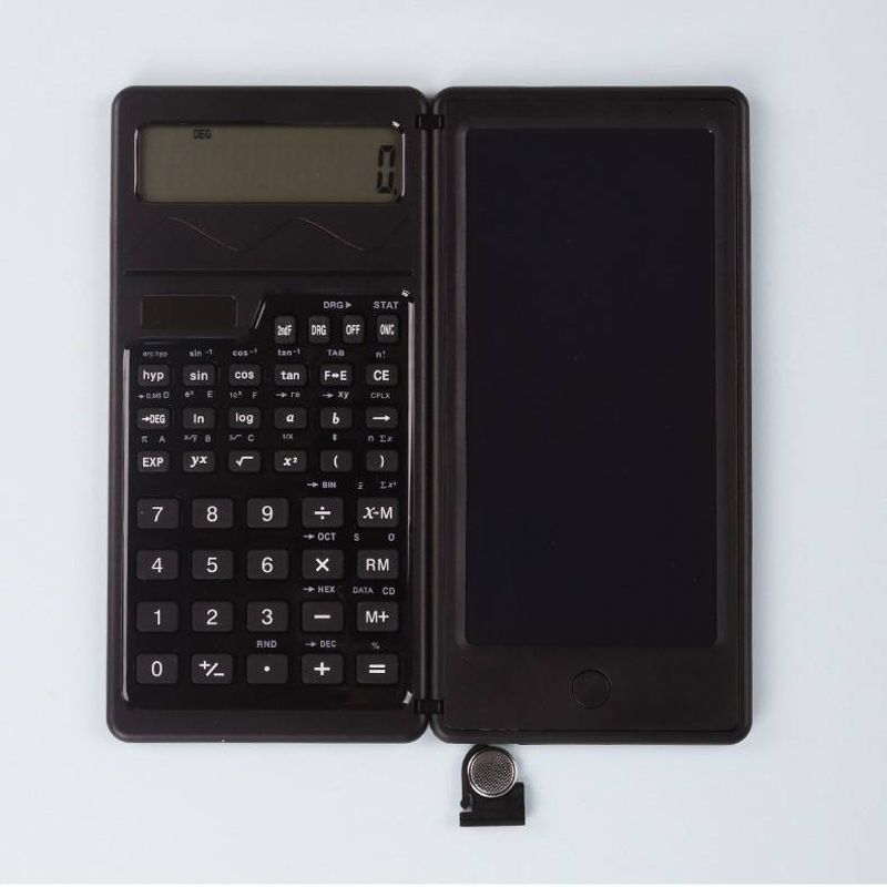 Scientific Function Calculator With Writing Pad, Solar-Powered Multi-Functional Calculator For Students, Exams & Learning (Black/White)​_voghion.com