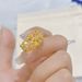 Strong Color Retention Ancient Gold-Plated Cross Diamond-Studded Hollow Open Design Exquisite Light Luxury Ring_voghion.com