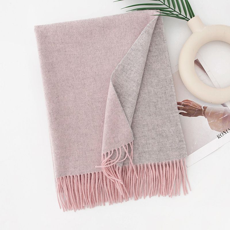 Wool solid color scarf for women's winter luxury 2024 new tassel scarf, neck protection, warm Korean version versatile_voghion.com