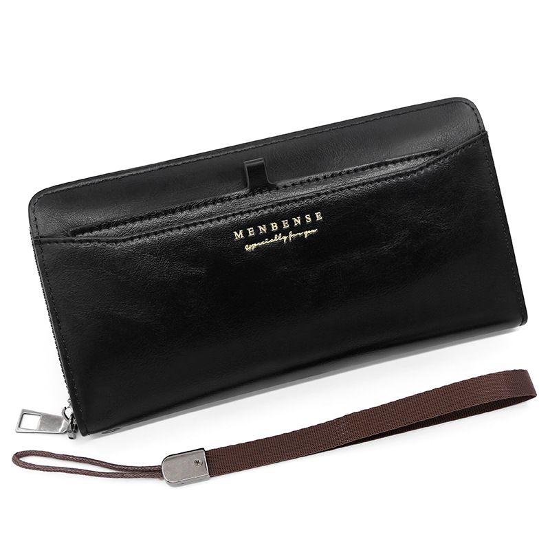 Portafoglio lungo da uomo con cerniera, porta carte personalizzato, organizer per telefono, fermasoldi multi-slot per carte_voghion.com