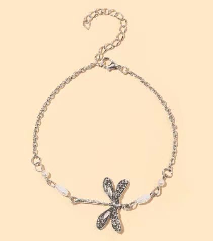 Nuova cavigliera semplice a forma di libellula, da donna, con perline sciolte e alla moda, gioiello per i piedi_voghion.com