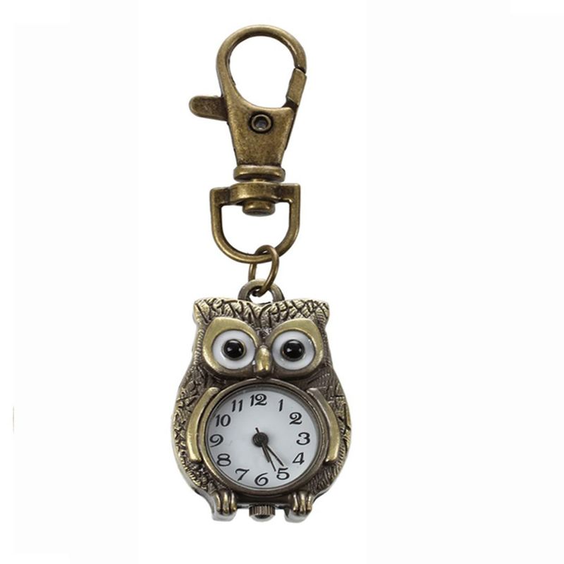 Vintage Pocket Novelty Owl Locket Pendant Steampunk Quartz Necklace Watch for Valentine’s Day_voghion.com