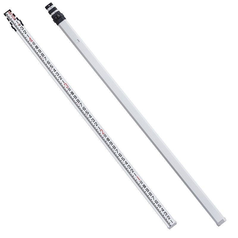 VEVOR Aluminum Grade Rod, 16-Feet/8ths 4 Sections Telescopic Measuring Rod,Double-Sided Scale 1/8in Leveling Rod Stick,Aluminum Alloy Survey Rod With Bubble Level &Carrying Bag For Houses,Walls,Floors_voghion.com