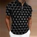 2023 Summer casual short-sleeved Polo shirt business casual lapel buckle 3D printed fashion Polo shirt men's style_voghion.com