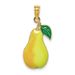 14K W/ Enamel Pear With Stem And Leaf Charm_voghion.com