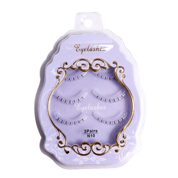 Faux cils greffés pour novices, simulation naturelle, 3 paires, recourbement croisé, maquillage uni transparent, super doux, court_voghion.com