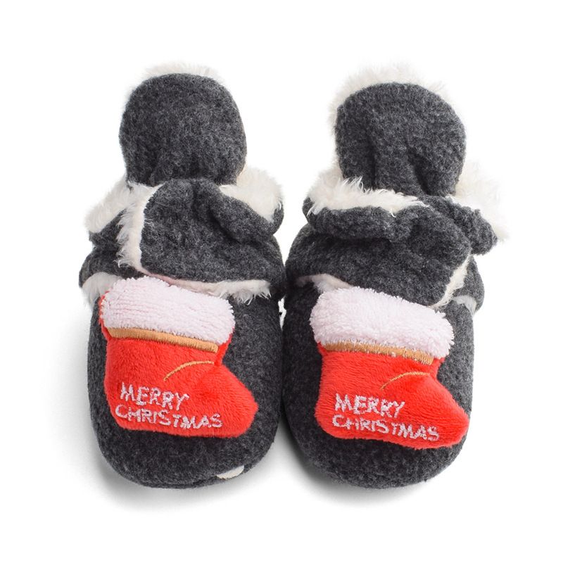 Winter Christmas cotton boots with plush and thickened baby shoes, soft soled walking shoes for 0-1 year old M030_voghion.com