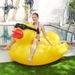 pvc oppblåsbar flytende rad Big Yellow Duck Ride Flytende seng Svømmestol Solbriller And Floating Row_voghion.com