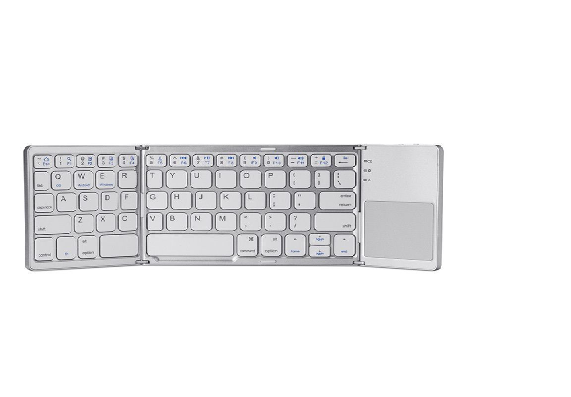 Foldable Wireless Ultra Slim Touchpad Bluetooth Rechargeable Folding Keyboard For Tablet Laptop_voghion.com