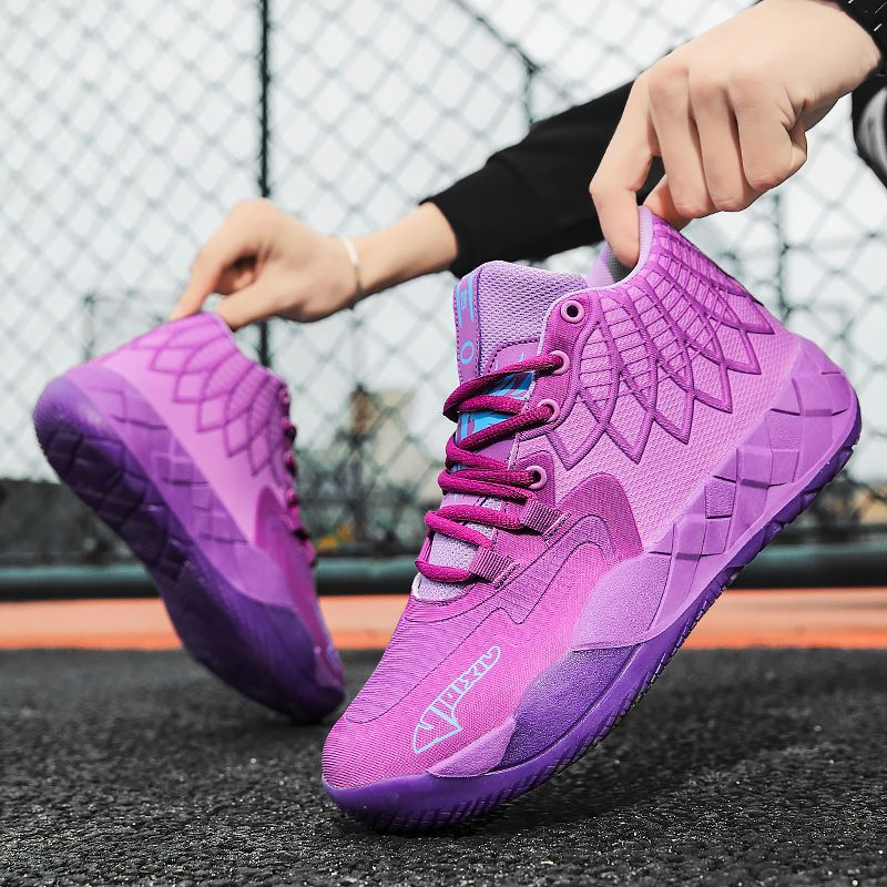 Sportschuhe vielseitige Basketball modische und coole Sportschuhe, High-Top verschleißfeste Stiefel, stoßdämpfend_voghion.com