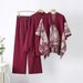 Fashion 3-Piece Set: Shawl Cardigan + Oversized Sweater + Wide Leg Pants – Elegant Office & Casual Outfit, Wrinkle-Free Polyester, Plus Size Friendly_voghion.com