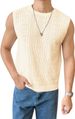 Men's Clothing Summer Men's New Solid Color Hollow Breathable Round Neck Casual Vest Sweater Men's Sleeveless Tops Men's Clothing_voghion.com