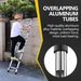 8.5FT Telescopic Ladder, Telescopic Aluminum Alloy Multi-purpose Folding Telescopic Ladder With Hooks And Triangular Support Frame, Suitable For Outdoor Work At Home Or RV_voghion.com