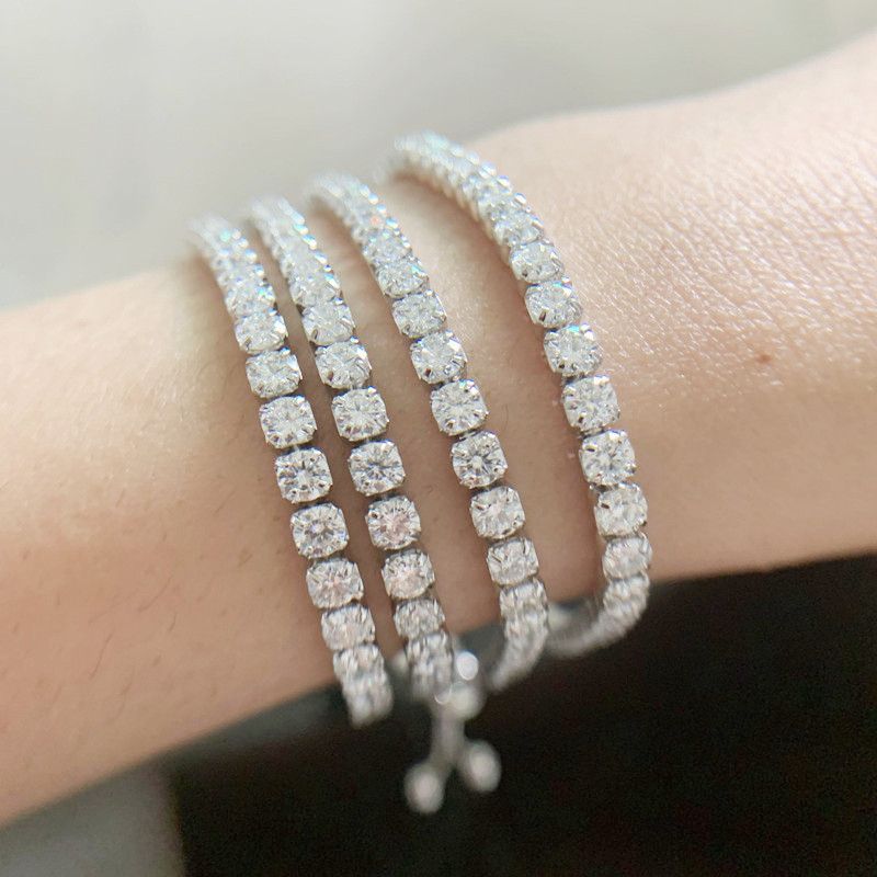 Moissanite Full Tennis für Damen Sterling Silber Ins Style Hip-Hop Cuban Micro-Inlaid Single Row Design Diamond_voghion.com