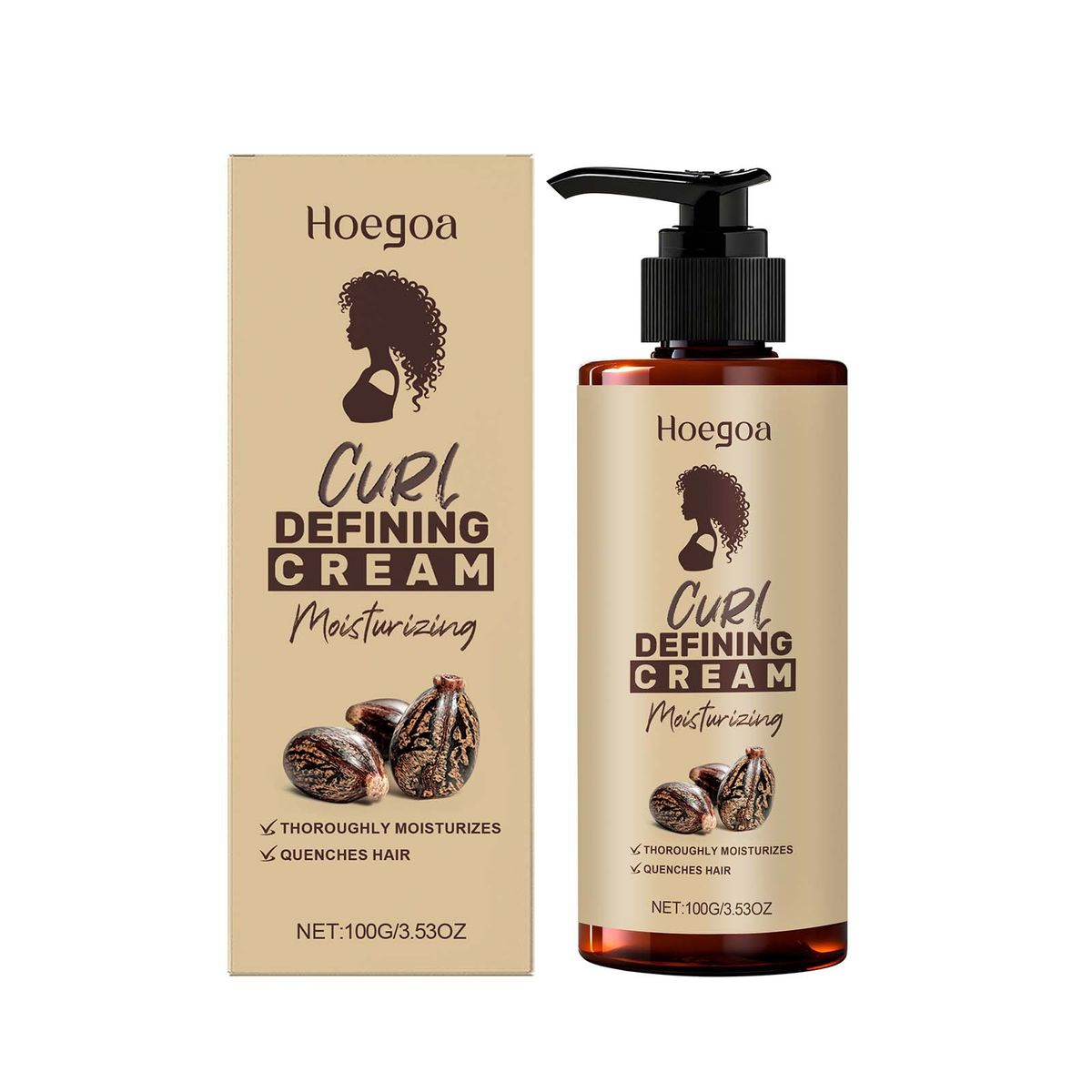 Crema per capelli HOEGOA, idratante, rinfrescante, nutriente, ricci naturali, a lunga durata_voghion.com