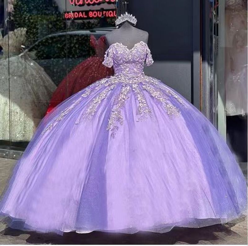 Romantisches leuchtend lila Hochzeitskleid für die Braut, Toastkleid, Bankettkleid, Hochzeitskleid, Abendkleid_voghion.com