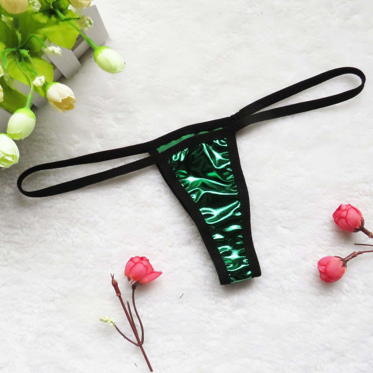 Intimates Underkläder Sexiga Pamas Lack Genomskinliga T-formade trosor Dam T-Back Mini Baddräkt Badbyxor_voghion.com