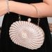 Handmade Pearl Inlaid Diamond Round Metal Handheld Evening Style Dress Bag Gift New Arrival_voghion.com