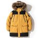 Parka da uomo in stile coreano, imbottito in piumino d'oca bianco, lungo cappotto con cappuccio e collo in pelliccia, giacca invernale unisex_voghion.com