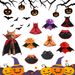 Z New Halloween Printed Wizard Cloak Pet Dog Cat Hat Set Decoration_voghion.com