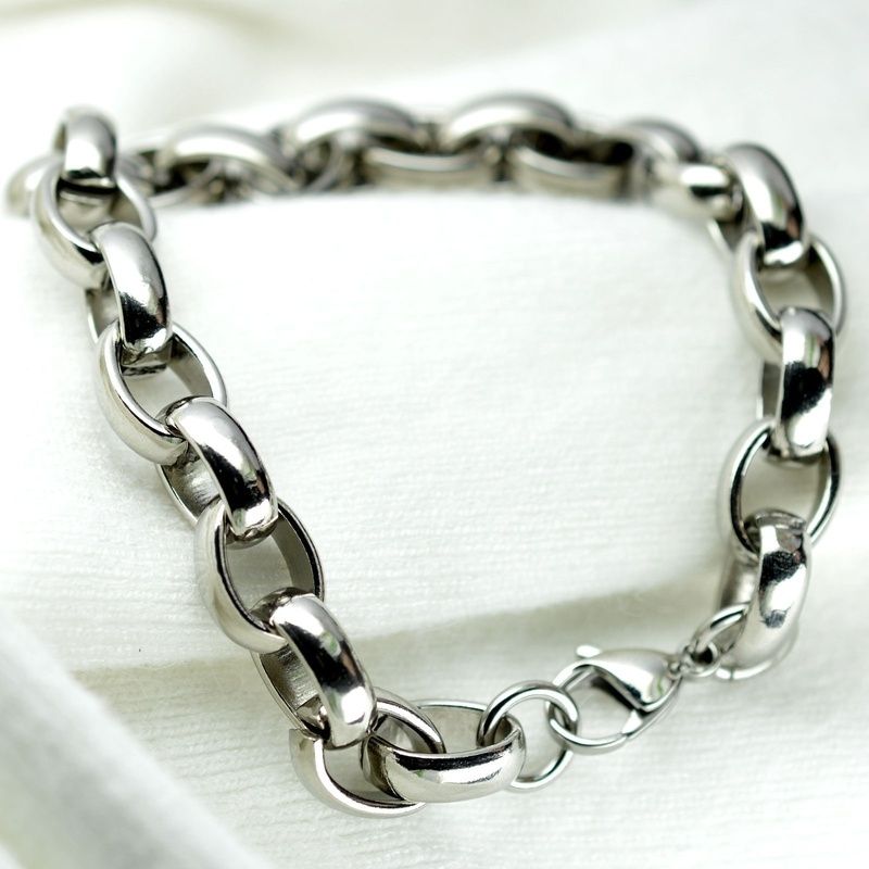 Bransolety i bransolety męskie 10mm 316L stal nierdzewna opaska na nadgarstek łańcuszek na rękę biżuteria prezent_voghion.com
